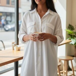 Elegant White Button-Down Shirt for Women